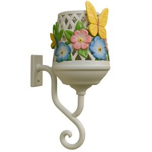Avon Garden Patio Collection Candleholder • Floral Butterfly Outdoor Wall Sconce